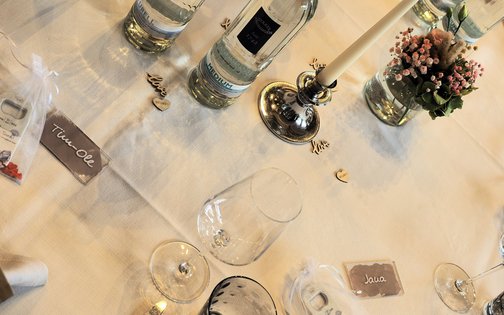 Hochzeitstafel von oben
