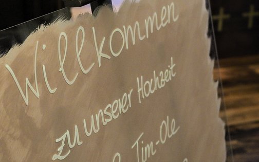 Willkommenstafel für Hochzeitsgäste